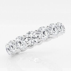 14k White Gold Lab-Grown Diamond 7.00ct Round Eternity Band for $3160